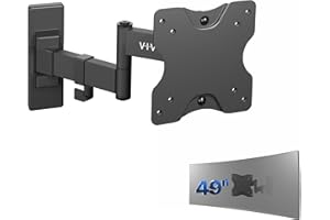 VIVO Full Motion Ultrawide Monitor Wall Mount, Fits Ultra-Wide Screens up to 49 inches and 44 lbs, Tilt and Swivel Arm, Black