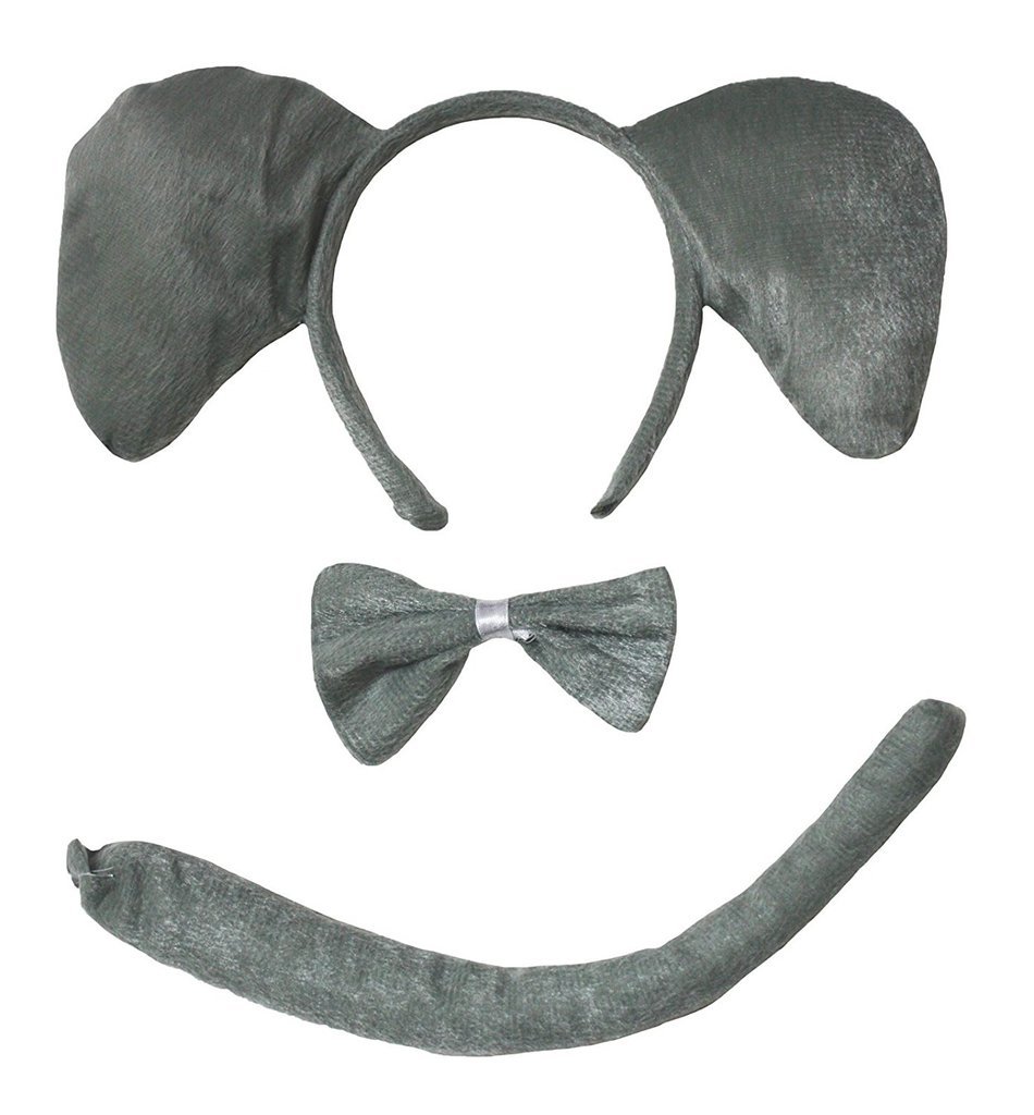 Petitebelle Headband Bowtie Tail Unisex 3pc Children Costume (Elephant, One Size)