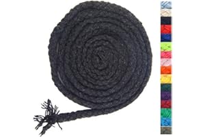 ALICE CATHERINE 5mm * 295ft Macrame Cord Natural Cotton Rope 8 Strand Braided Cotton String for Craft Knitting Thread for Wall Hanging and DIY Crafts(DGY)