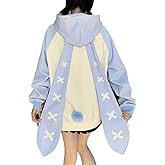 AISYBB Women's Plus Size Kawaii Long Rabbit Ears Hooded Sweater Girl Sweet Y2K Hoodie Coat
