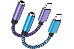 GIGREEN USB Type C to 3.5mm Headphone Jack Adapter 2-Pack USB C to Aux Female Audio Dongle Cable Cord Compatible Samsung Galaxy A54 S24 S23 Ultra A15 A14 S22 S21FE S20+ S10e S9 S8,Note 20 10+,Pixel 8 7Pro 6 5