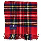 Prince of Scots Highland Tartan Tweed 100% Pure New Wool Throw ~ Royal Stewart ~