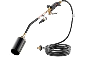 VEVOR Propane Torch Weed Burner, High Output 1,800,000 BTU with 10 ft Hose, Heavy Duty Blow Torch with Adjustable Flame & Tur
