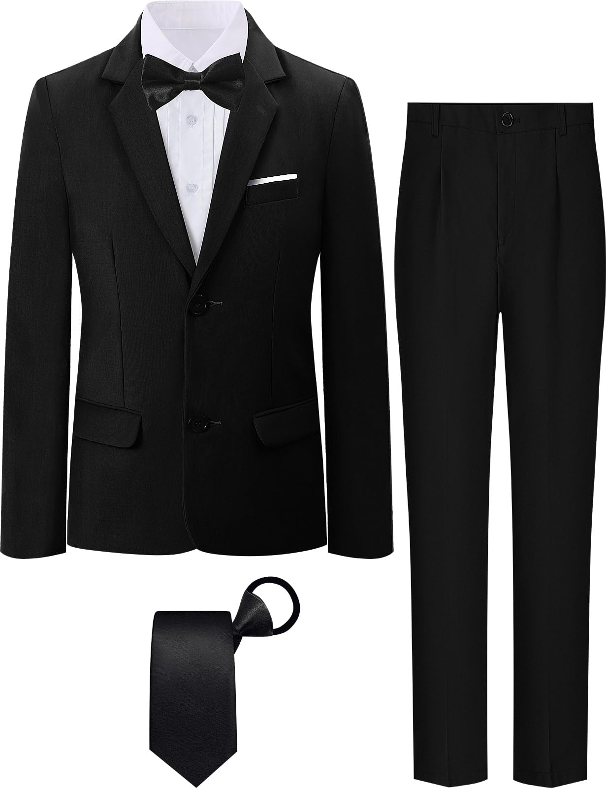 Photo 1 of A&J DESIGN Boys Tuxedo Suit Set Tux Graduation Ceremony Homecoming Outfit Ring Bearer Formal Wedding School Boys Suits Size 8 Black