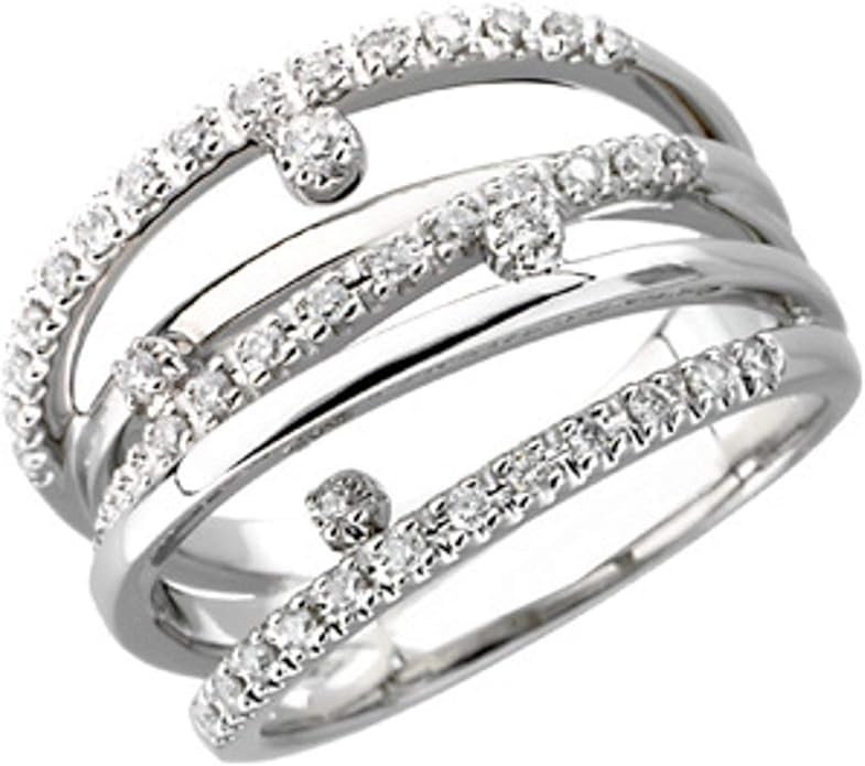 14ct White Gold Diamond Right Hand Ring (1/3 cttw), Size N 1/2 Amazon