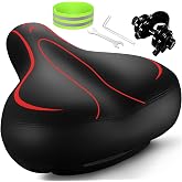 Bicycle Seat, Gel Bike Seat Waterproof Bicycle Saddle - Dual Shock Absorbing, Most Comfortable Bicycle Seat Replacement for Mountain Bikes, Road Bikes, Spinning Exercise Bike Seat