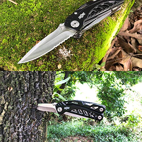 INONE 12-in-1 Multitool Utility Folding Pocket Knife with Blade, Saw, Pliers, Screwdriver, Bottle/Can Opener, Great for Home, Outdoor Survival, Car set, Self Defense, Camping, Hiking, Fishing