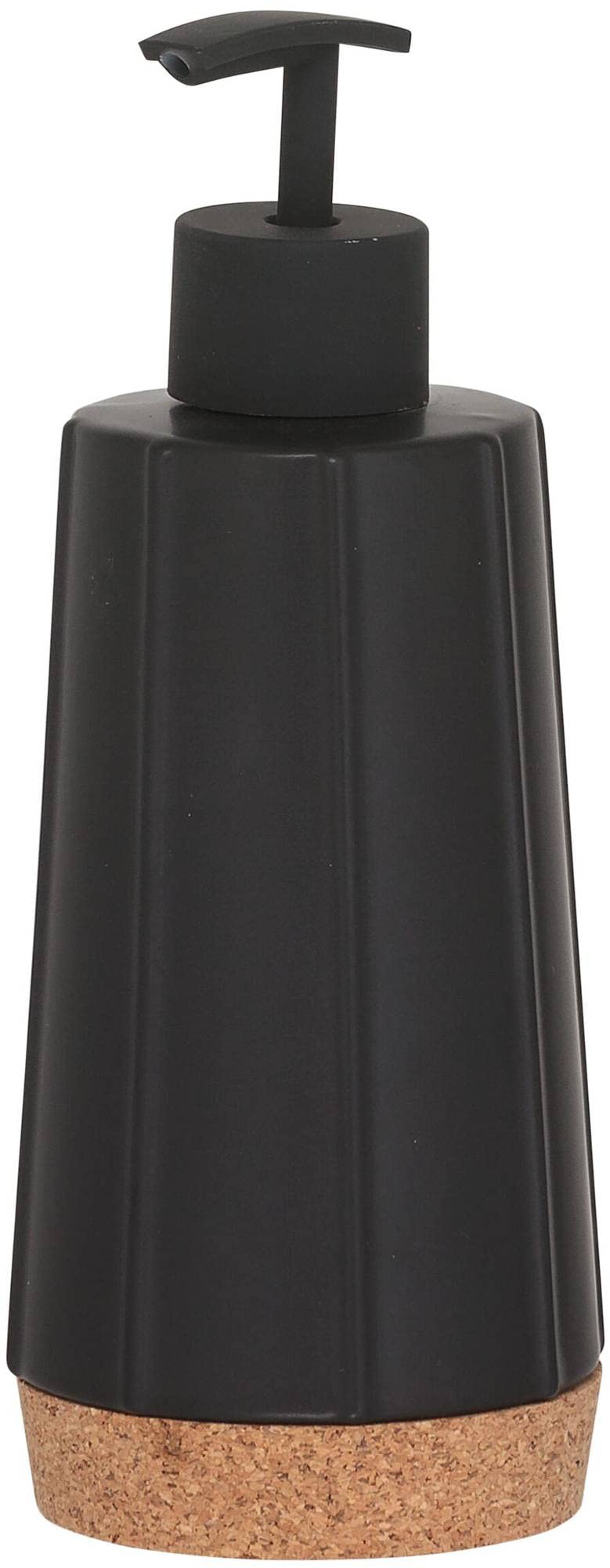 Sealskin Cork Soap Dispenser, Ceramic, Black, 7.1 x 20 x 7.1 cm