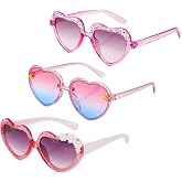 Jmkcoz 3 Pairs Kids Heart Shaped Sunglasses Cute Bee Flower Sunglasses UV400 Glasses for Toddler Girls Age 3-10 Outdoor Beach Eyewear