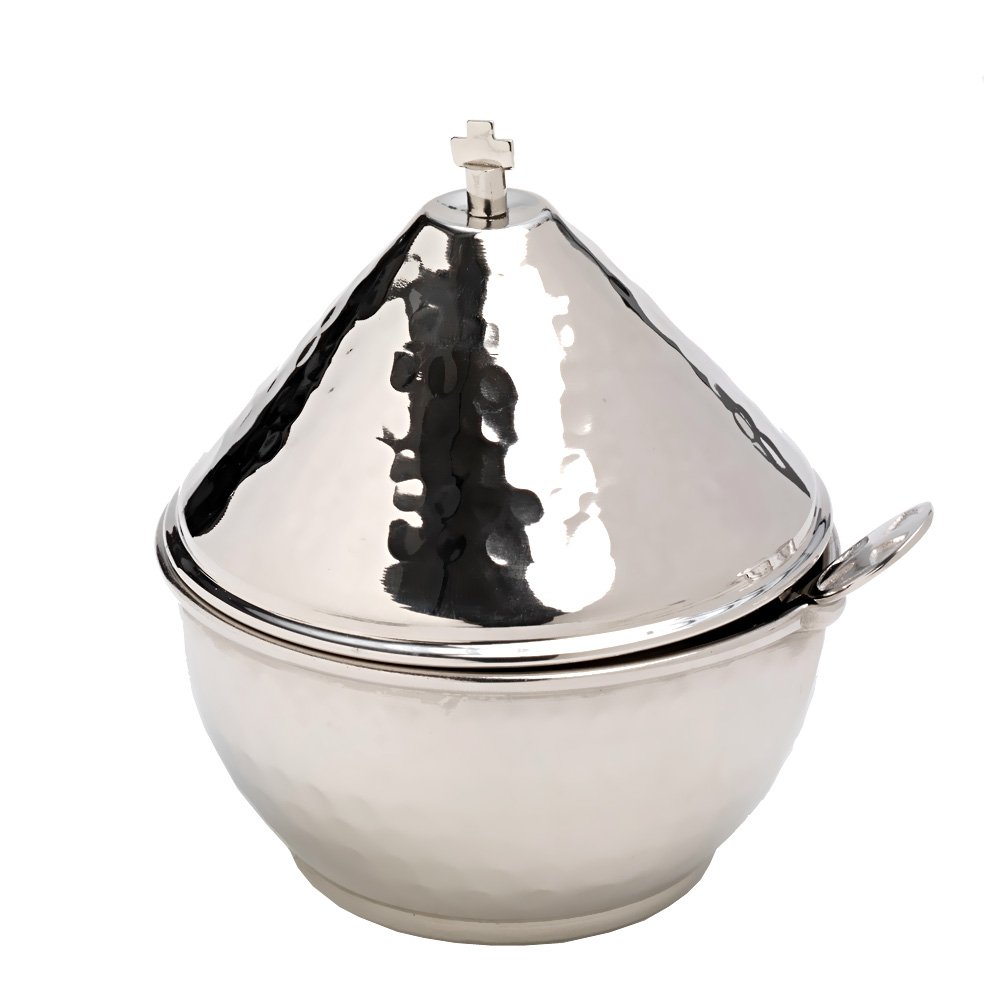 NKlaus Shuttle Cross Spoon Incense Holder 11cm Diameter Brass silver 7577