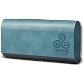 TRISKEL EYEWEAR Dual Glasses Case, 2-in-1 Hard Shell PU Leather Case for Eyeglasses, with Magnetic Closure for Men & Women