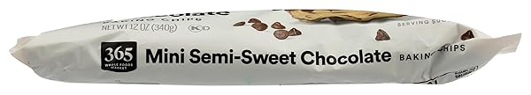365 BY WHOLE FOODS MARKET, MINI SEMI-SWEET CHOCOLATE BAKING CHIPS, 12 OUNCE