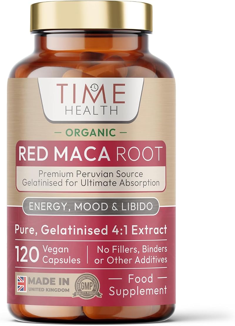 Time Health Organic Red Maca Root 2000mg Gelatinised 120 Capsule UK
