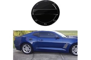 MICROCK Gas Tank Cap Fuel Filler Door Cover for Chevrolet Camaro 2016 2017 2018 2019 2020 2021 2022 2023 2024, Glossy Black
