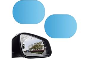 Ferianl 2PCS Car Rear View Mirror Waterproof Film, Rainproof High-definition Transparent Nano-coated Protective Sticker, Anti Fog Glare Rear View Mirror Sticker, Universal for SUV, Sedan, Truck