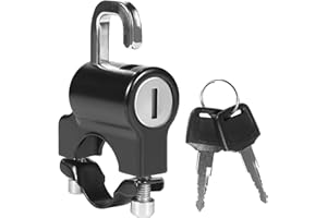 GoolRC Universal Motorcycle Helmet Lock Anti-Theft Helmet Security Lock Metal 22mm-24mm Black with 2 Keys Set