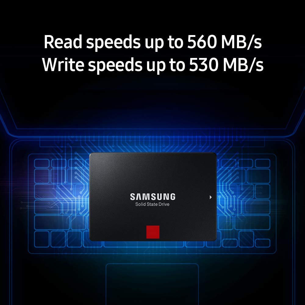 Samsung 860 PRO SSD 1TB - 2.5 Inch SATA III Internal Solid State Drive with MLC V-NAND Technology (MZ-76P1T0BW)