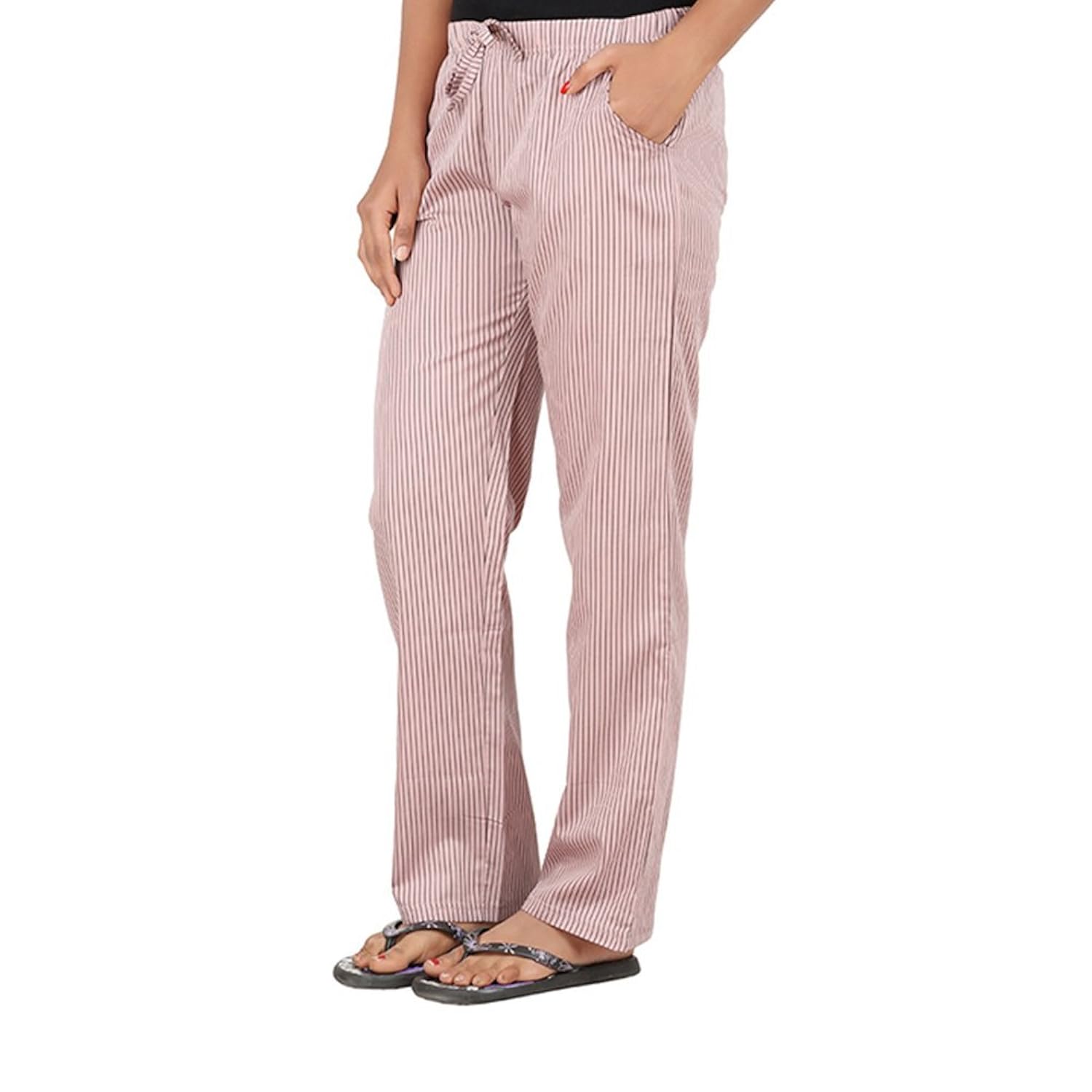 antshrike women cotton woven pyjama nightwear pant -pink