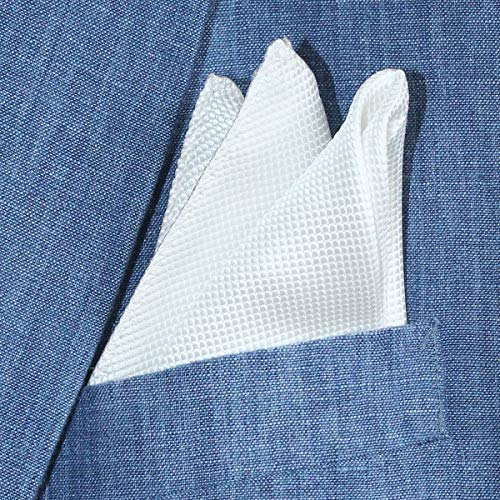 Deluxe-White-Silk-Jacquard-Pocket-Square-by-Royal-Silk-Premium-34-Momme-6-Ply-Silk-I-White-Pocket-Squares-for-men-I-Mens-pocket-squares-for-suit-jacket-I-Silk-Handkerchief-I-Wedding-handkerchief