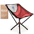 CLIQ Portable Chair - Lightweight Folding Chair for Camping - Supports 300 Lbs - Perfect for Outdoor Adventures - Red Chair