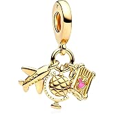 LaMenars 925 Sterling Silver Travel Charms for Pandora Bracelets And Necklaces,Bead Charms Birthday Holiday Jewelry Gifts For Women