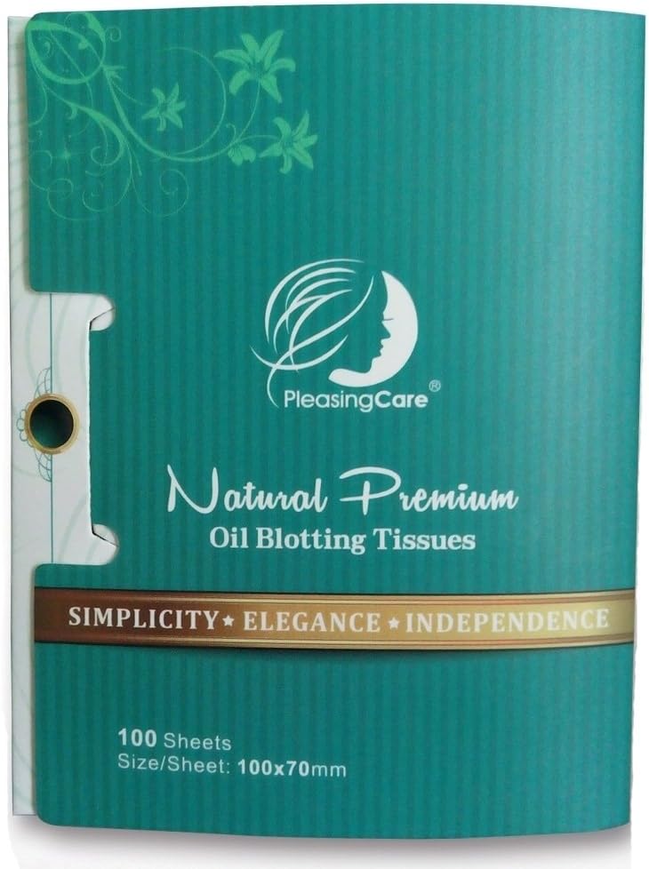 Natural Bamboo Charcoal Oil Absorbing Tissues - 100 Counts, Easy Take Out Design - Top Oil Blotting Paper, Premium Handy Face Blotting Sheets - Facial Skin Care or Make Up Must Have!