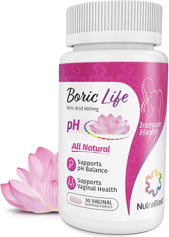 NutraBlast Boric Acid Vaginal Suppositories 30 Count