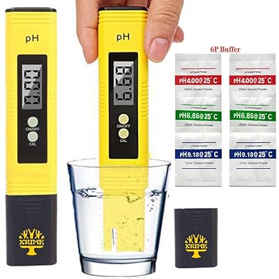 Digital Ph Meter Tester 0.01 PH Accuracy Water Quality Tester with ATC 0-14 Measurement Range with Plastic Box for House Water,Hydroponics,Aquariums,Pool,6 pH Buffer Packets calibration(with battery)