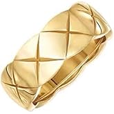 Shapes Studio 18k Gold Plated Rings for Women,Crush Wide Band Gold Plated Ring, Stacking Rings, Wedding Band Minimalist Style