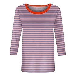 slqdgmryz 3/4 Sleeve Tops for Women Summer Striped