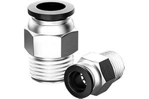 NANLACH Pneumatic Black Push Connect Fittings 8mm Tube OD x 3/8 Inch NPT Air Push Connect Tools Pneumatic Hose Fittings(Pack of 10)
