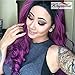 K'ryssma Lace front Wigs for Women - Long Wavy Purple Wig Ombre Dark Roots Heat Resistant Glueless Synthetic Hair Wigs 24 inches + 2 Pcs Wig Caps
