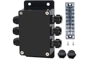 Otdorpatio Project BoxI P67 Outdoor Waterproof box Electronic Junction Box with 15A 600V 8P Barrier Terminal 3IN/3Out Electrical Boxes 3.9x2.7x2inch