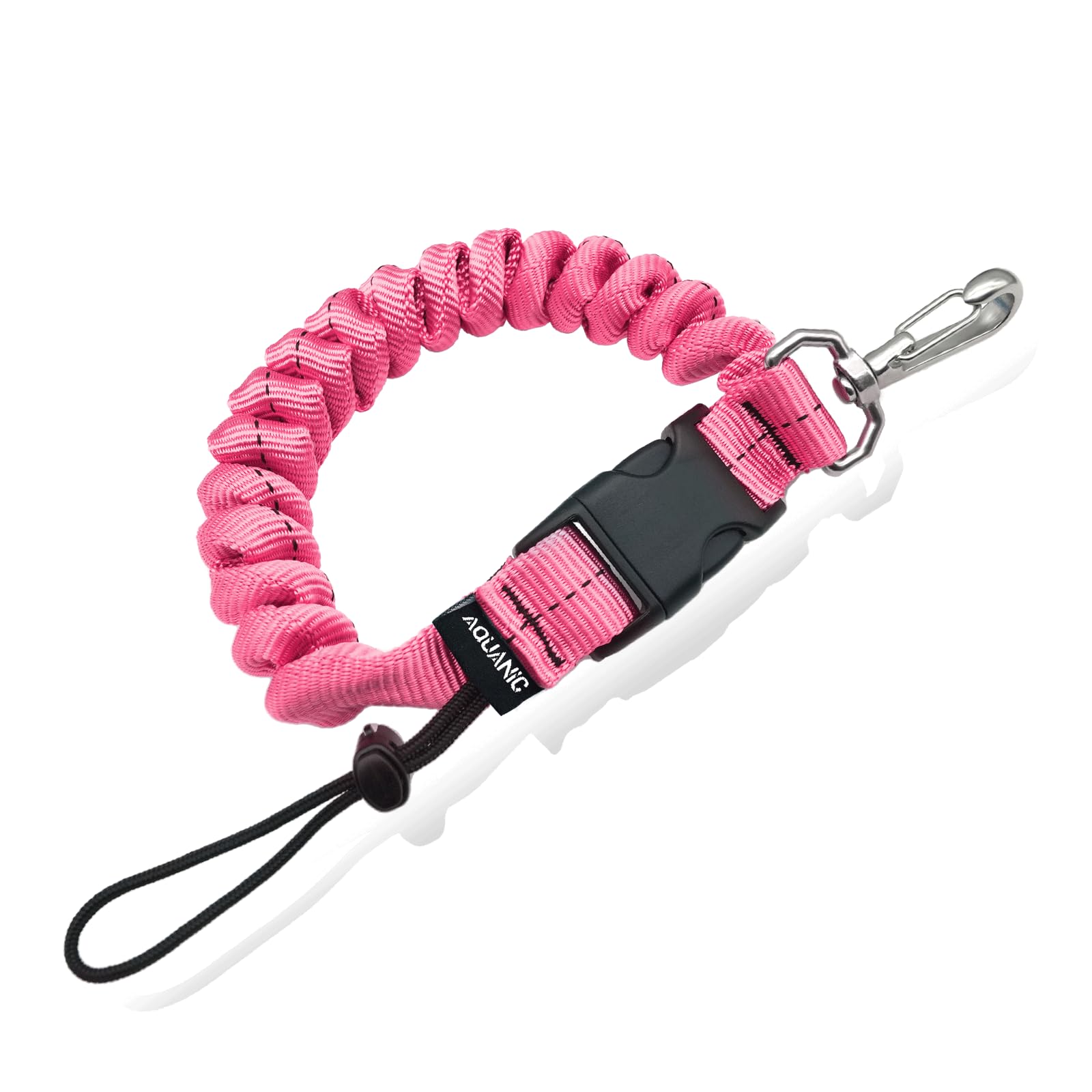 nitescuba Scuba Diving Spring Clip Lanyard, Thick Stainless Steel Spring Coiled Anti-Lost Lanyard with Quick Release Buckle for Underwater Cameras,Dive flash Lights (Pink)