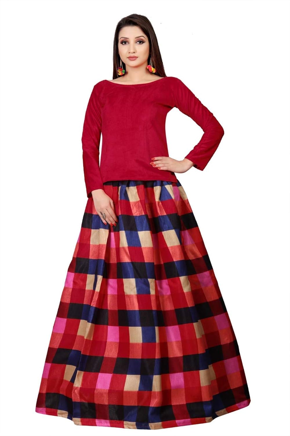 ngp creation women's cotton & crush dress material (ngp81_red_free size)