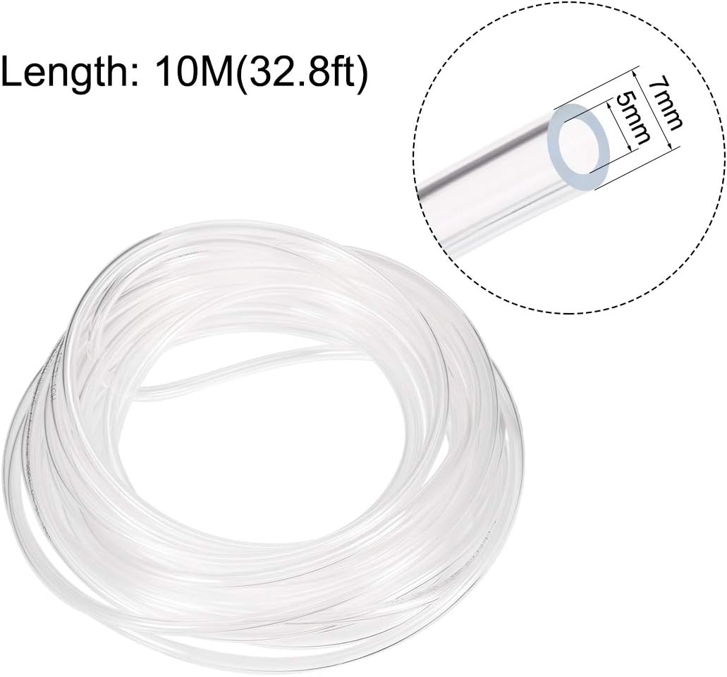 sourcing map PVC Clear Vinyl Tubing, 5mm x 7mm Plastic Tube Flexible Water Pipe 10m - Image 4