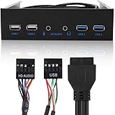 Internal Card Readers for Pc 5.25 5.25 Front Bay USB 3 Audio Aluminium Alloy USB 3.0 USB 2.0 19Pin Hd Audio Extension Front P