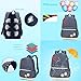 Moonwind Polka Dots Bow 3pcs Kids Book Bag School Backpack Handbag Purse Set for Girls Teen (Navy)