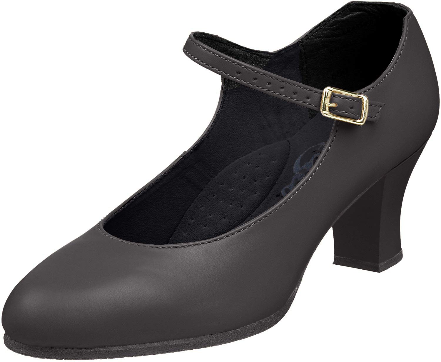 Capezio Student Footlight Character Dance Shoes, Professional Dance Shoes For Women With Non-Slip Heel, Leather Upper & Comfortable Design, Stylish & Supportive Character Shoe – Black, Size 9