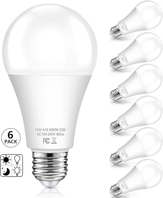 Dusk to Dawn Light Bulbs Outdoor 100 Watt Equivalent, 12W