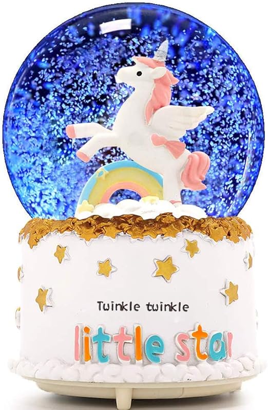 little girl snow globe