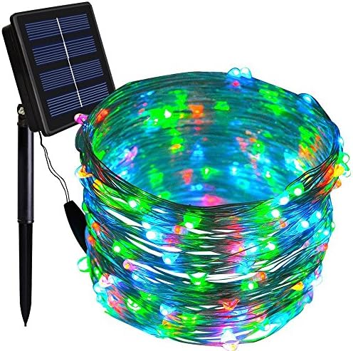 Solar String Lights, Dolucky 150 LED 55ft 8 Modes Solar Powered Copper Wire Fairy Lights Outdoor Waterproof (Multicolor)