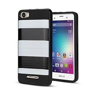 BLU Dash M 2 M2 case, {NFW} Tough Hybrid + Dual Layer Shock Resistance Brushed Design Case Cover for BLU Dash M 2 (D090U)(VGD 30 Stripe2)