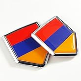 Newperlite Armenia Flag Decal Sticker Car Emblem Armenian Flag Car Decoration Accessories Chrome Shield for Truck Vehicles Cars, 2 Pack