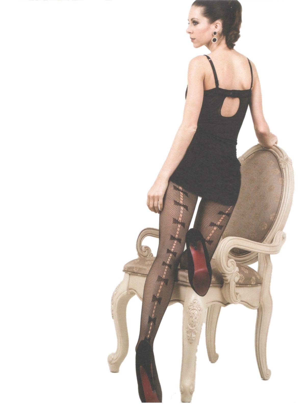 Killer Legs Plus Size Fishnet Pantyhose Bow Tie Backseam 168YD044Q Queen Black Yelete