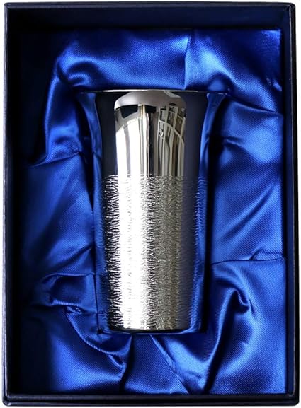 Amazon 退職祝い 日本製 高級銀製 ビール タンブラー Lサイズ 0ml 王室御用達 酒器 布貼り箱入り 酒器 グラスギフト タンブラーグラス オンライン通販