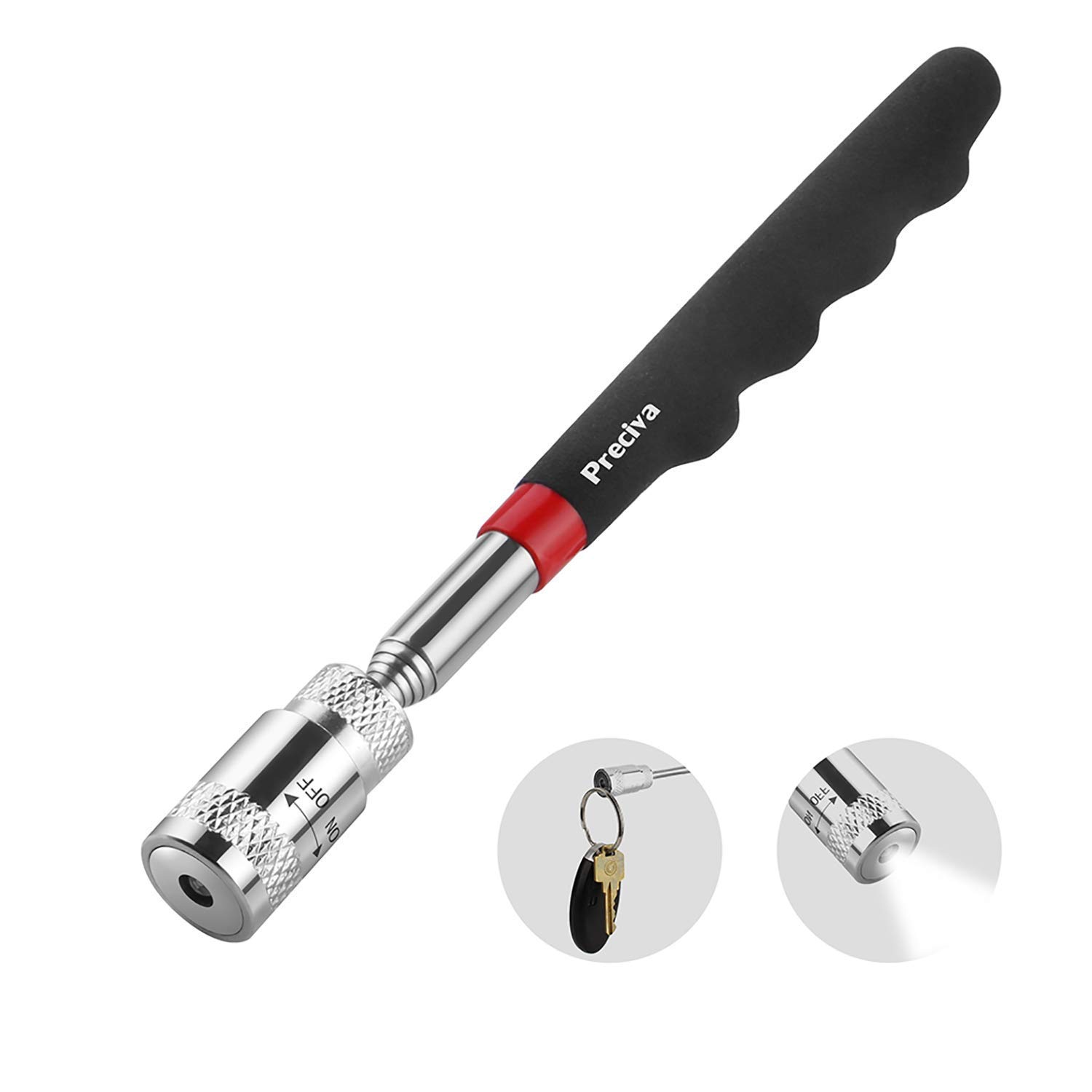 Magnetic Telescopic Pick Up Tool, Preciva 35Pounds PickingUp Stick Extendable to 68cm, Magnet Sticker Gadget, Flexible Grabber Toolkit, Portable Retriever Wand Gifts for Men, Father, Husband