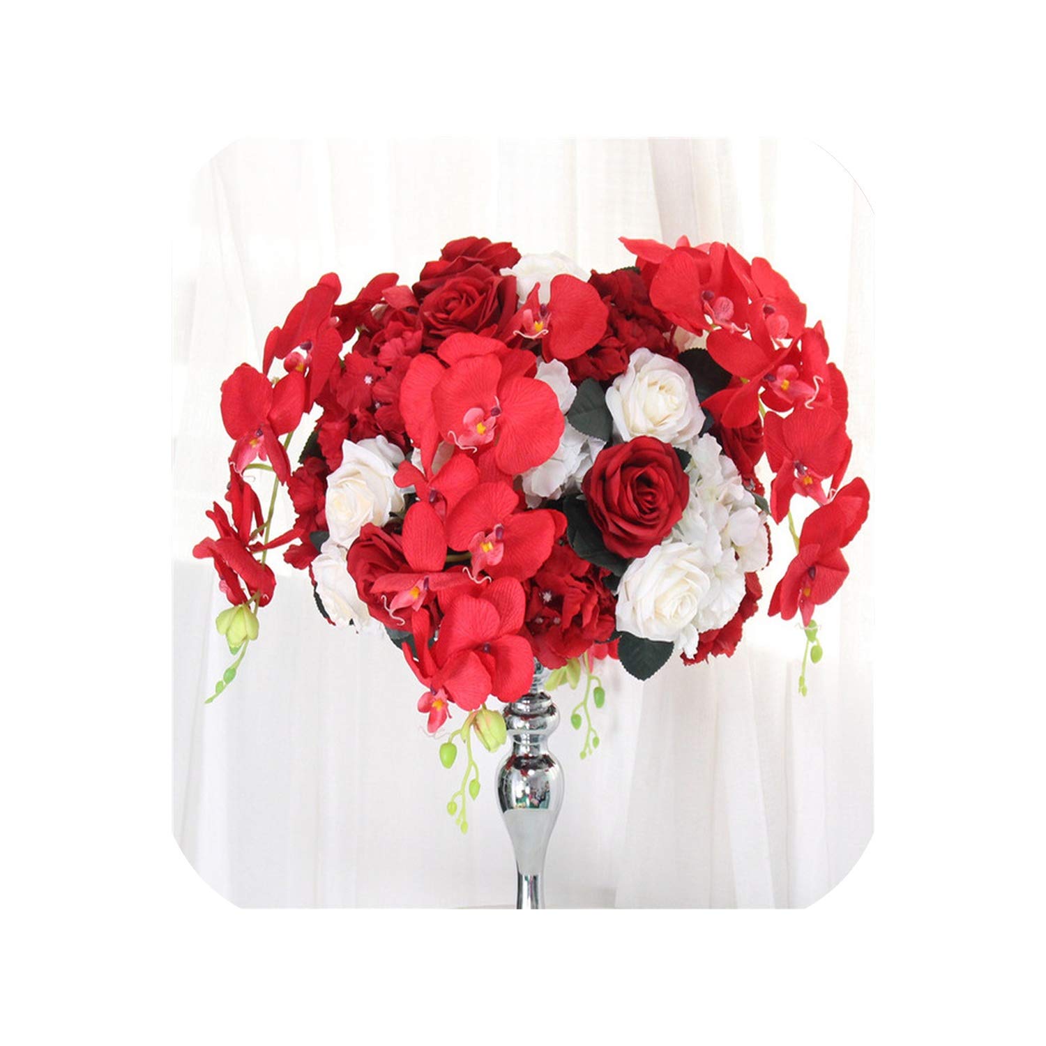 Customize 40cm Artificial Flower Ball Centerpieces 1m Orchid Flower Row Decor Wedding Arch Wall Table Flower Bouquet Candlestick Red B Silk Flower Arrangements
