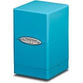 Ultra Pro - Light Blue Satin Tower Deck Boxes, Trading card game storage solution deck holder case, TCG accessory