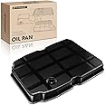 A-Premium Transmission Oil Pan with Drain Plug Compatible with NAG1 or W5A580 Transmission & Chrysler 300 & Dodge Challenger & Charger & Magnum & Nitro & Jeep Commander & Grand Cherokee & Wrangler